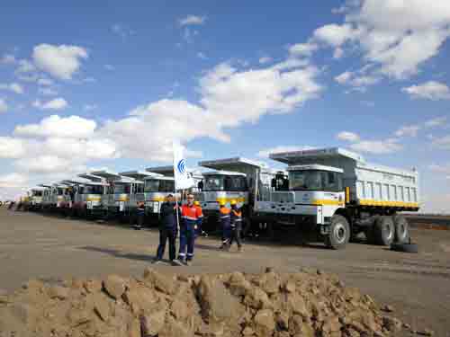 尊龙凯时重装10台YTK89A非公路自卸车成功交付蒙古